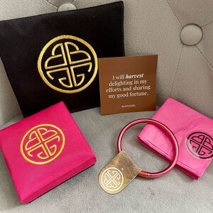 Budhagirl Pink AWB (M) with silk box, black/pink logo pouch, hair elastic NWT